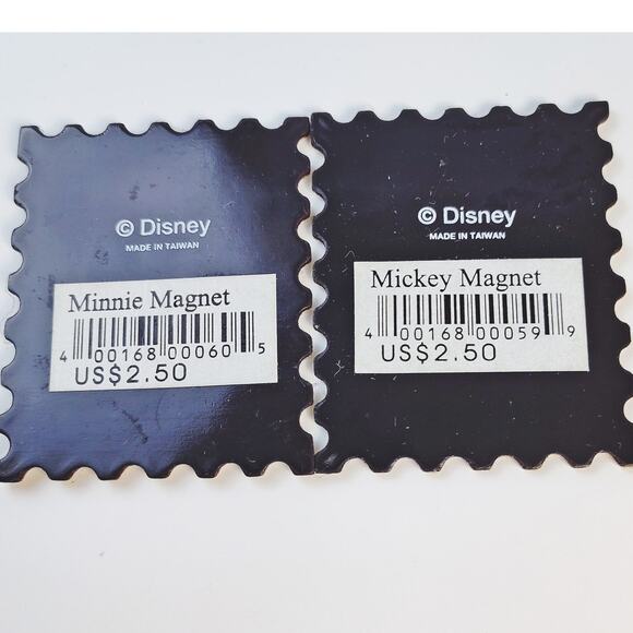 Disney WDW Mickey & Minnie Stamp Magnets Red Pink VTG Set - Picture 4 of 6